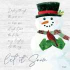 Let It Snow Snowman Art Print