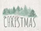Merry Christmas Trees Art Print