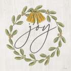 Joy Wreath with Bells Art Print