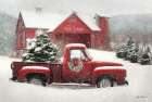 Snowy Tree Farm Vintage Print