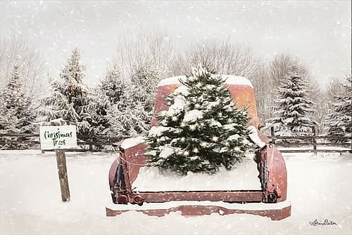 Rustic Christmas Trees Art Print