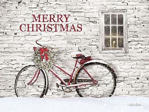 Merry Christmas Bicycle Art Print