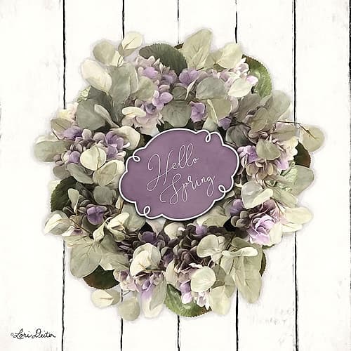 Hello Spring Wreath Art Print