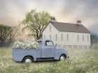 Blue Ford at Barn Art Print