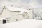 Snowy Mountain Farm Art Print