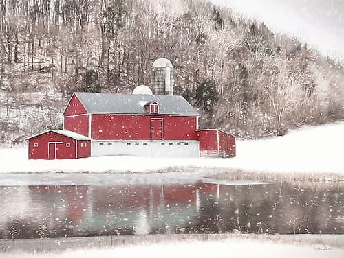Belleville Snowy Barn Landscape Print
