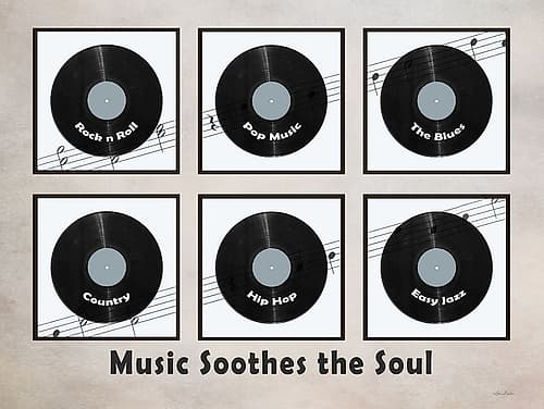Music Soothes the Soul Inspirational Print