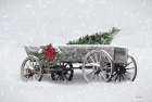 Snowy Christmas Wagon Still Life Print