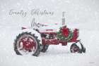 Country Christmas Tractor Art Print