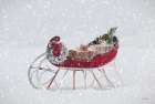 Snowy Christmas Sleigh Art Print