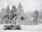 Old Christmas Country Barn Landscape Print