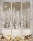 Golden Holiday Window Art Print
