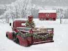 Snowy Christmas Truck Art Print