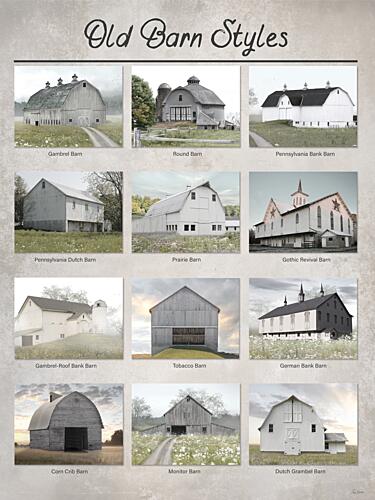 Old Barn Styles - with Landscapes Art Print