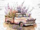 Vintage Flower Truck I Art Print