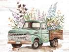 Vintage Flower Truck II Art Print