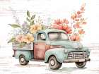 Vintage Flower Truck VI Art Print