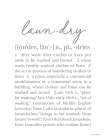 Laundry Definition Minimalist Print