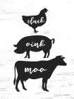 Cluck, Oink, Moo Minimalist Print