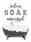 Relax, Soak, Unwind Bathtub Vintage Print