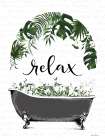 Greenery Relax Bathtub Art Print