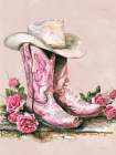 Roses and Cowgirls Art Print