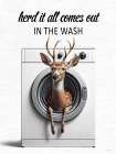 Comes Out in the Wash Deer Art Print
