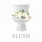 White Floral Flush Bath Set 1 Art Print