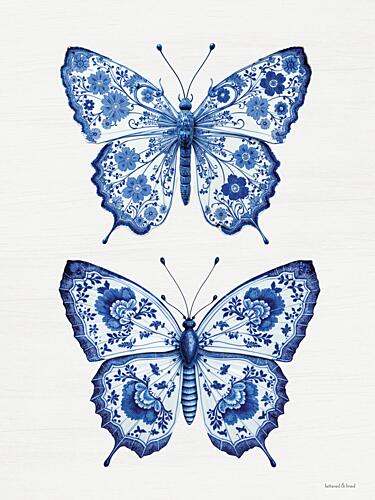 Toile Butterflies Art Print