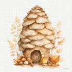 Fall Pinecone Hideaway Art Print