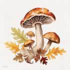 Fall Mushrooms 1 Art Print
