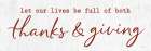 Thanks And Giving Art Print