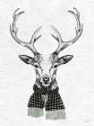 Deer with Plaid Scarf Art Print