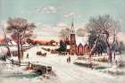 Yesteryear Christmas Church Art Print