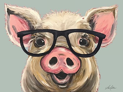 Smart Posey the Pig Art Print