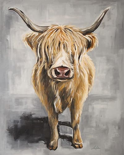 Harry the Highland Cow Art Print by Lee Keller