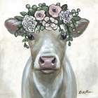 Milkshake Cow with Flowers Art Print