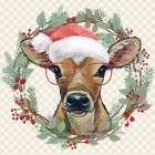 Christmas Calf Art Print