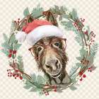 Christmas Donkey Art Print