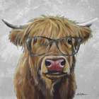 Highland with Glasses Art Print