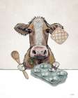 Baking Cow Art Print