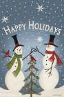 Happy Holidays Snowmen Art Print