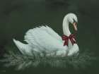 Christmas Plaid Swan Art Print