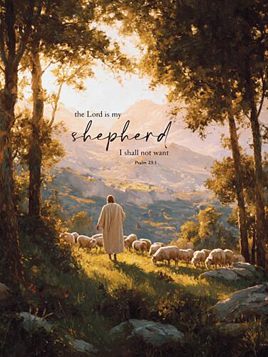 Lord Is My Shepherd Art Print by Lux Me Designs