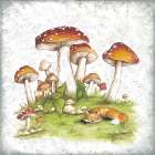 Napping in the Mushroom Patch Art Print
