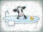 Bubble Bath Cow Art Print