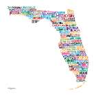 Florida Map Art Print