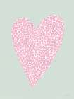 Pink Spotted Heart Art Print