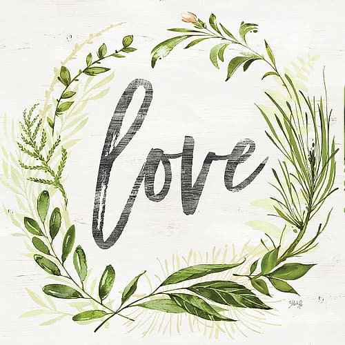 Love Greenery Wreath Art Print