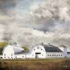 Stormy Barn Living Art Print